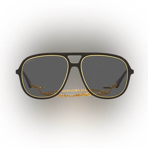 NWT GUCCI 🐅 pilot aviator navigator chain sunglasses GG1077S 002 vintage style - Picture 2 of 11